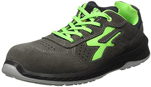 U-Power Red Industry® Denver, Scarpe Antinfortunistiche Unisex, Scarpe da Ginnastica in Pelle Leggere, Flessibili, Antiperforazione, con Inserto Infinergy, con Puntale in Alluminio (Grey_48)