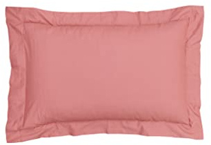 Sleepdown Pillow cases 100% Pure Cotton Pack of Two Oxford Luxury Soft Cosy Pillow Cover Set - Dark Rose - 48 x 74 + 5cm