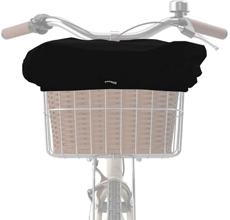 ECENCE Regenschutz Fahrradkorb Schwarz Fahrradkorb Abdeckung wasserabweisend, Regenschutzbezug für Fahrradkörbe vorne und hinten, mit Aufbewahrungstasche
