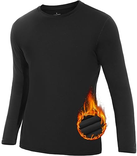 SIMIYA Mens Long Sleeve Thermal Tops Crew Neck Underwear