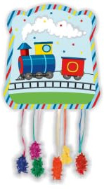 CONVER PARTY - Piñata Lil Train - Artículos para Fiestas - Fiestas Infantiles, Cumpleaños y Celebraciones - Decoración de Trenes - 33x28 CM