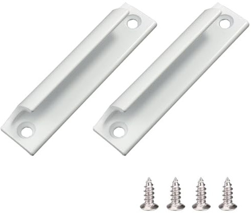 2 Poignée en alliage d'aluminium Poignée de Porte de Balcon Poignée de Porte Coulissante Blanc avec Vis Poignée de tiroir d'armoire Pour fenêtres quincaillerie de meubles avec vis