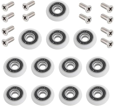 12 Stück Duschkabinen Rollen, 23mm Duschkabine Rollen mit Schrauben, Ersatzteile Duschkabinen Rollen, Ersatzrollen für Duschkabinentür, Duschkabine Schiebetür Rollen