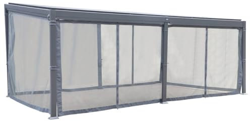 Hespéride - Moustiquaire pour pergola bioclimatique Avila Graphite 6 x 3,5m en Polyester