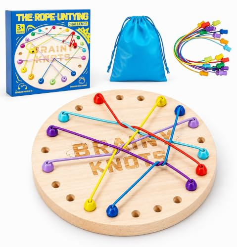 ZUNIPLEX Brainy Knots Rope Juego de Mesa Nudos Inteligentes | Juego de Estrategia y Cuerdas, Múltiples Jugadores, Diversión para Fiestas y Noche en Familia, Para 3 años en adelante