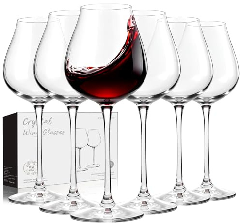 S SALIENT The Giggle Glass 496ml Wine Glasses Set of 6 - for Those Who Believe Every Bottle Deserves a Dramatic Swirl & a Good Laugh! Lead-Free, Dishwasher Safe