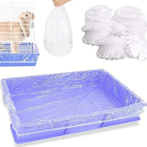 Whyzsjnclg Burfoder, 100 st burfoder, klar plast engångs kaninfoder marsvin läckagesäker toalettfilm för kaniner illrar chinchillor fåglar små djur, kanin