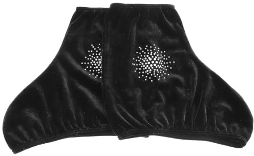 ULTECHNOVO Couvre-Bottes Ajustable en Polyester Noir pour Patins à Glace et Patins Artistiques Doublure Confortable, Protection pour Filles en Patinage Artistique
