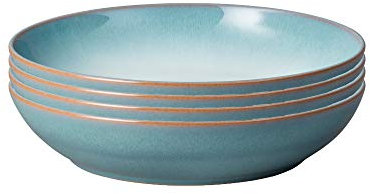 Denby 123049944 Azure Haze Pastaschüssel-Set, Steingut, Azurblau