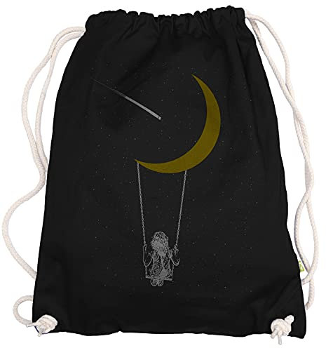 Ma2ca® - Moon Swing Mond Schaukel Gymsac Turnbeutel - Stoffbeutel Tasche Hipster Sportbeutel Rucksack Bedruckt