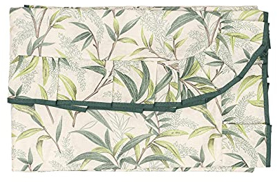 PARAMAISON Tovaglia Plastificata Rettangolare Ulivo, Stile Shabby Chic, Antimacchia, Impermeabile, Tavola da Pranzo Cucina Giardino, 6 Posti, 140 x 170 cm| Verde