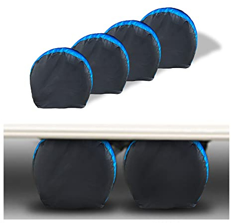 MORNYRAY Tire Covers 4 Pack,Waterproof Anti-UV Snow Sun Rain Tire Covers for RV,Truck, SUV, Trailer, Camper.