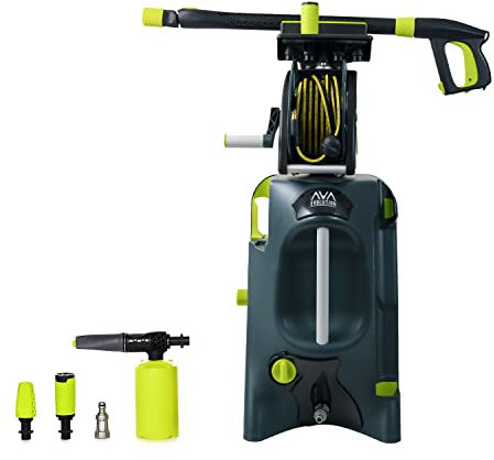 AVA Hochdruckreiniger Evolution P90 L, 160bar, 730L/h 3300W - inkl. Follow-Me Schlauchtrommel mit 15m Hockdruckschlauch, Variodüse, Dreckfräse, Hochdruckwasserpistole, Zoomlanze & Schaumdüse
