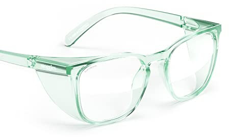 Stoggles Square Z87.1 Certified Polycarbonate Safety Glasses, Scratch & Shatter-Proof, Blue-Light & UV Blocking Lens, Top & Side Shields, Anti-Fog Dip Coated, Durable, Protective & Stylish Eyewear