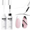 Vishine Gel-Nagellack-Set, 2 klassische weiße und schwarze Farben, Gel-Kunstfarbe für Wirbelnägel, Euphoria, dünner Nagelkunst-Pinsel in Gelstiften, Soak-Off-Nagelkunst-Set