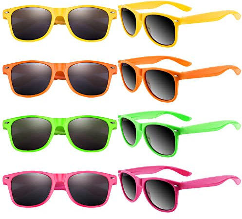 MIAHART 12 Packungen Kinder Sonnenbrillen Neonfarben Partygeschenke für Jungen und Mädchen Sommer Strand Pool Geburtstag Abschlussfeier Geschenke