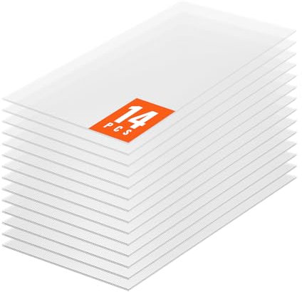 VEVOR Plaque en Polycarbonate, 1210x605x8 mm, Panneaux de Toit en Feuilles, Lot de 14, Toiture Plastique Ondulé Imperméable, Protection Contre UV, Transparent, Résistant aux Chocs, pour Serre, Jardin