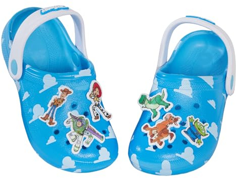 Disney Zuecos de Toy Story para niñas y niños, sandalias con dijes Buzz Woody Woody para interiores y exteriores, con correa para el tobillo