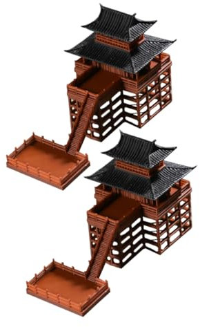 HONMEET 2piezas Estatuas De Pabellón De Bonsái Decoración De Acuario Japonés Accesorios De