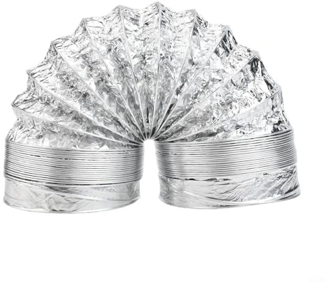 Tubo di sfiato flessibile in alluminio per resistenza alle alte temperature in applicazioni di riscaldamento, ventilazione e aria condizionata (150 cm)