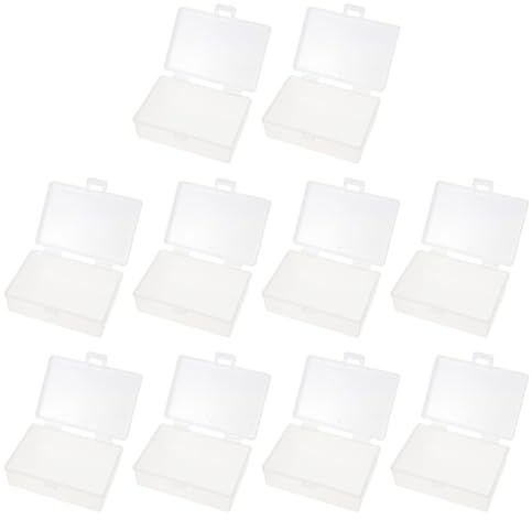 JECOMPRIS 10 Pezzi Scatola Porta Biglietti da Visita Custodia per Batterie Domestiche Struttura Impilabile e Coperchio per Conservazione Ordinata
