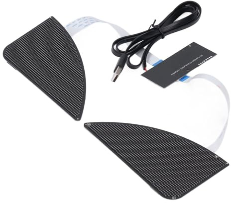 Picysa Programmerbar LED-panel med digital LED-display, appkontroll, 32 x 64 ögonformade punkter rullning med USB-strömförsörjning för ryggsäck, bil, motorcykel