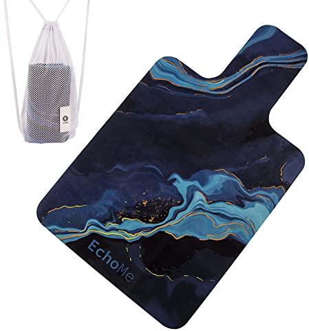 Echome Classic Pilates Reformer Mat – Trusted Since 2021, Non-Slip Suede Cover with Natural Rubber Backing, Sweat-Wicking, Lightweight Foldable, Portable with Cotton Tote Bag, Fits Balanced Body Merrithew Aeropilates (Sea Blue)