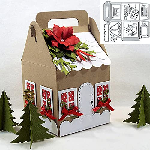 Weihnachtsschablonen aus Metall, Motiv: Baumtür, Frohe Weihnachten, Süßigkeiten, Geschenkbox, Stanzschablonen, DIY, Scrapbooking, Fotoalbum, dekorative Prägung, Papierkarten