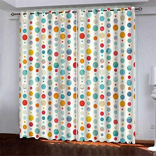 Vorhang Kinderzimmer Bunte Sterne Kinder Vorhänge Mit Ösen Polyester Gardinen Thermovorhang Blickdicht Ösenschal Kindergardinen Für Wohnzimmer Schlafzimmer, 140(B) X160(H) cm 2Er Set,