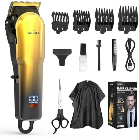 Haarschneider für Männer, Schnurloses Barbier-Haarpflege-Set, Professioneller Haartrimmer, Bartschneider, Wiederaufladbare Haarschneider für Männer Frauen Kinder LED Display USB Wiederaufladbar