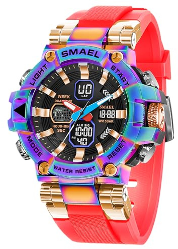 SMAEL Men Watch Colorful Outdoor LED Digital Watch Waterproof Tactical Army Wrist Sports Watches for Men Military 8027