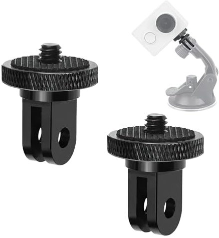 Set de 2 Adaptadores de Montaje para Trípode con Rosca de 1/4 Pulgada,Compatible con Cámaras de Acción Sony Sjcam Sj4000,Accesorio Resistente y Versátil para Trípodes