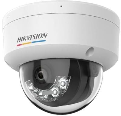 Hikvision - Caméra Dôme IP Gamme Value - Résolution 2 Mégapixels (1920x1080) - Objectif 2.8 mm | ColorVu - Lumière Blanche 30 m | PoE IEEE802.3af - D