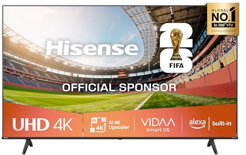 Hisense Smart TV 58 4K Ultra HD 2025 58E63QT, Smart TV VIDAA U8, Dolby Vision, HDR 10, Game Mode Plus, Alexa Built-in, VIDAA Voice, Tuner DVB-T2/S2 HEVC 10, lativù 4K, 58'', 2025 LED