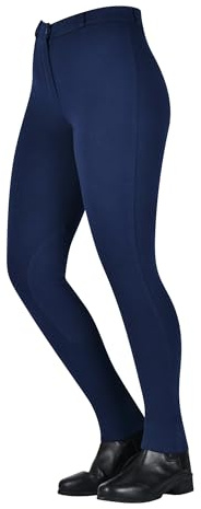 Saxon Warm Up Zip Front Jodhpurs, Navy, Ladies 16/34