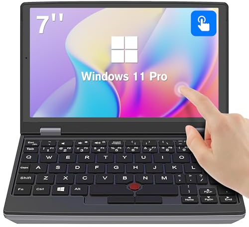 HAICOTECH 7 Zoll Mini Laptop, N95 Touchscreen Tablet PC, Taschencomputer, 32 GB RAM, 2 TB SSD, Ultrabook-Notebook, 2,0 MP, Win-11 Pro, Mini-HDMI, TF-Karte – für Büro/Reisen/Studenten/QWERTY