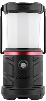 COAST EAL22 1250 Lumen Dual Color LED Emergency Light, Storm Proof, Power Bank, Durable for Outdoor & Survival - Compatible with 3 x D Batteries or ZX1010 Rechargeable Battery, Black