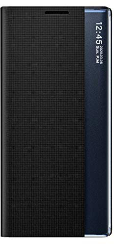 TANYO Smart View Schutzhülle für Samsung Galaxy Note 20 (5G/4G), Prime Schutzhülle mit Klappdeckel mit transparentem Sichtfenster, elegant, Spiegel, Flip Case Cover mit Faltbarer Standfunktion –