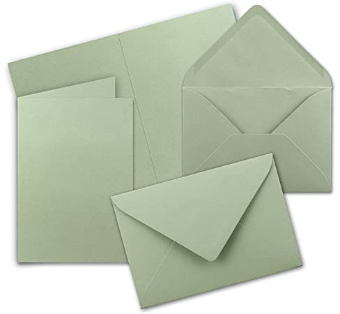 20x Faltkarten Set mit Briefumschlägen DIN A6 / C6 - Eukalyptus (Grün) - 14,8 x 10,5 cm - Doppelkarten Set - Serie FarbenFroh