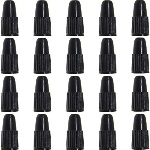 OUGER Presta Valve Caps Black,Plastic Bike Dust Caps Tire - Bicycle Presta/French Valve stem Cover for MTB Mountain/Road Bikes, Bike Accessories,Outdoors(20 Pack)