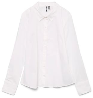 VERO MODA VMANNA LS Fitted Shirt WVN GA Noos, Blanco Brillante, L