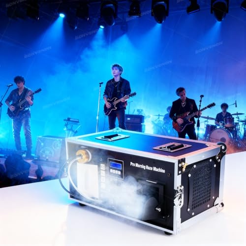 Fog Machine, 1200 W Fogger programmierbar mit DMX und Fernbedienung, 5 l Tankinhalt, und Nebelmaschine ist geräuschärmer für DJ Disco Party Hochzeit Halloween Weihnachten
