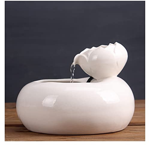 Fontana da Interno Decorativa Fontana da Tavolo in Ceramica Fontana da Tavolo per Interni per Decorazioni per la Casa per Interni ed Esterni Ufficio da Tavolo, L 7,6 x L 7,6 x A 5,9 Fontana Rocker