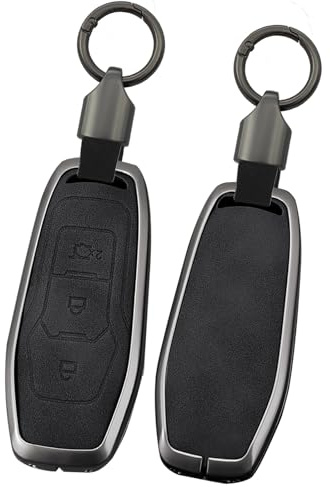 ontto Bilnyckel fodral hölje nyckelfodral nyckelring läder skyddshölje passar Ford Focus Mondeo MK5 Mustang Fiesta Ecosport Kuga Galaxy Explorer Ranger