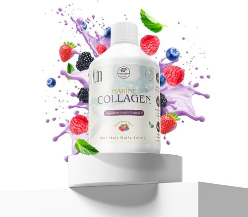 Summer Nutra High Strength Marine Collagen - Hydrolysed Pure Peptide infused with Hyaluronic Acid & Vitamin C, D and Biotin, For Skin, Joints, Hair and Nails, Liquid Collagen Mixed Berry Flavour 500ml