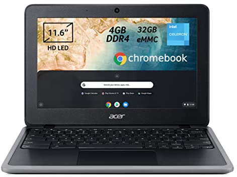 Acer Chromebook 311 C733-C2UK Notebook, Laptop PC with Intel Celeron N4020, Ram 4GB DDR4, eMMC 32GB, 11.6 HD LED LCD Display, Intel UHD 600 Graphics Card, Chrome OS, Black (Renewed)