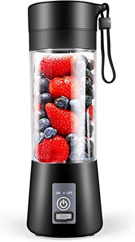 Portable Blender, Personal Blender USB Rechargeable, for Shakes and Smoothies, Strong Cutting Power with 6 Blades