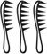 TIESOME Lot de 3 peignes à dents larges pour femme, peignes de requin à friser - Accessoires de coiffure antistatiques et durables - Outil de coiffure pour démêler les boucles, les cheveux bouclés
