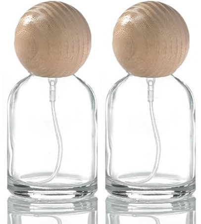 Atomizador Perfume de Vidrio,2 piezas,Mini botella rociadora portátil,30ml Botella de Perfume Recargable de Cristal de Cristal,Portátil Contenedor de Perfume de Viaje