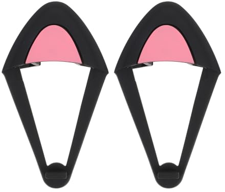 Generic Cat Ear Shaped Headset Decors, 1 Pair Silicone Cat Ear Headphone Attachments for Over-Ear Headphones, Black Cartoon Style Accessories Suitable for Gaming and Daily Use